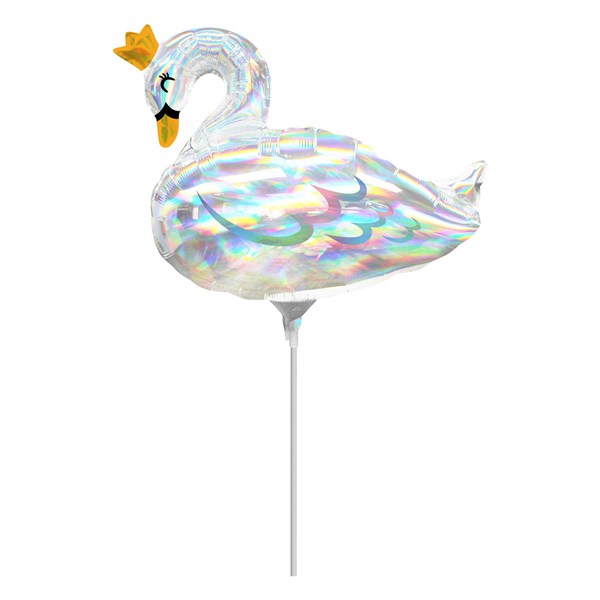 Swan Princess Iridescent Mini Shape Foil Balloon