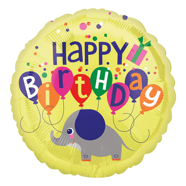 Elephant Happy Birthday 18" Foil Balloon