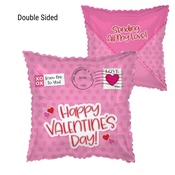 Happy Valentine's Day Pink Envelope 17" Foil Balloon (Loose)