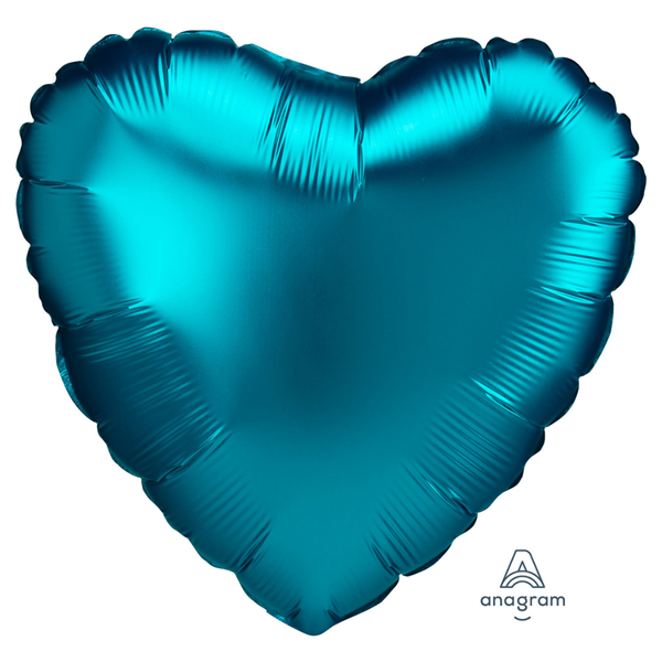 Anagram Satin Luxe Aqua 18" Foil Heart Balloon