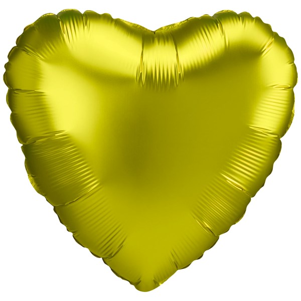 Satin Luxe Lemon 18" Heart Shaped Foil Balloon (Loose)