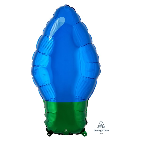 Christmas Blue Light Bulb 22" Junior Shape Foil Balloon