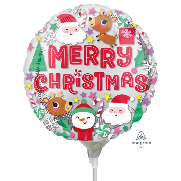 Merry Christmas Buddies 9" Mini Foil Balloon