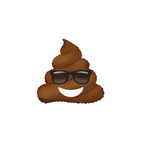 Mini Poop Sunglasses Emoji 9" Air Fill Foil Balloon