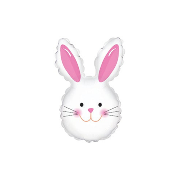Easter White Rabbit Bunny Head 12" Mini Foil Balloon