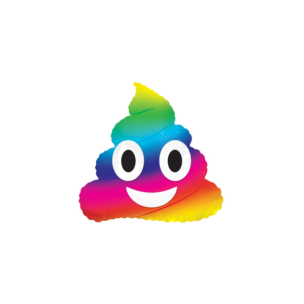 Rainbow Poop Emoji 9" Mini Air Fill Foil Balloon