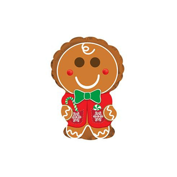 Christmas Gingerbread Man 9" Mini Shape Foil Balloon