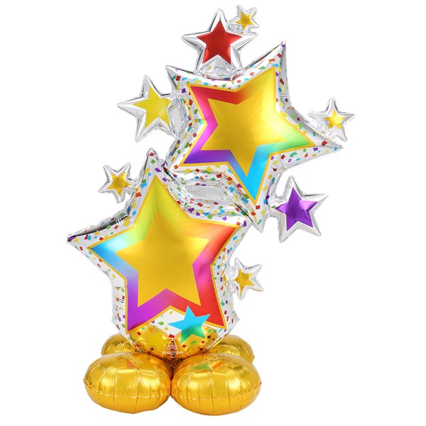 AirLoonz Colourful Star Cluster 59" Foil Balloon