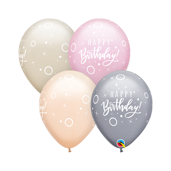 NEW Birthday Dots And Sparkles 11" Latex Balloons 25pk