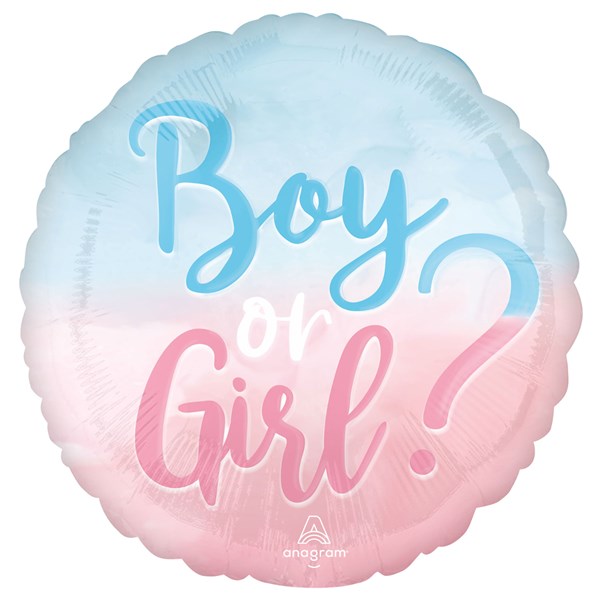 The Big Reveal Boy or Girl Ombre 18" Foil Balloon
