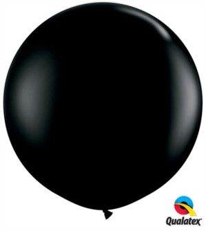 Qualatex 3ft Onyx Black Round Latex Balloons 2pk