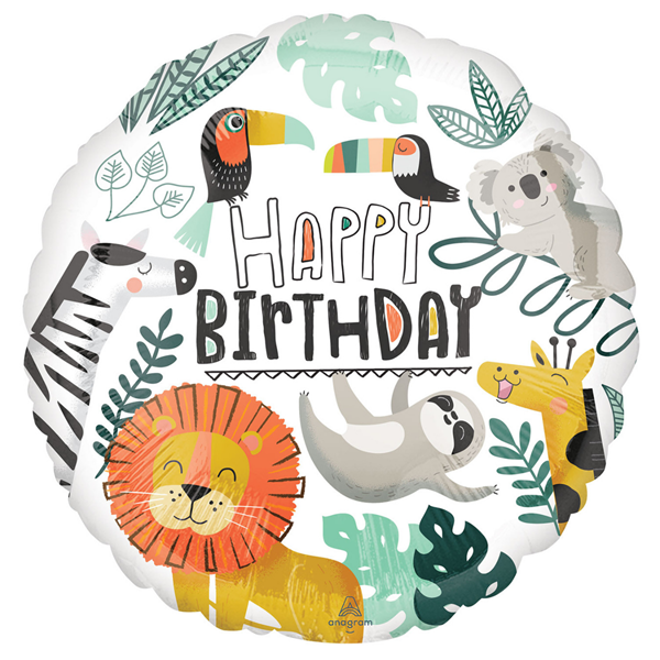 Get Wild Happy Birthday 18" Foil Balloon