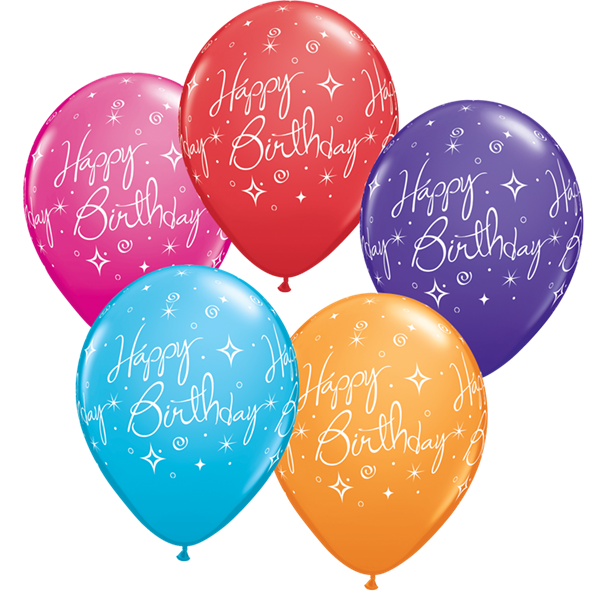 Happy Birthday Sparkles & Swirls 11" Latex Balloons 6pk
