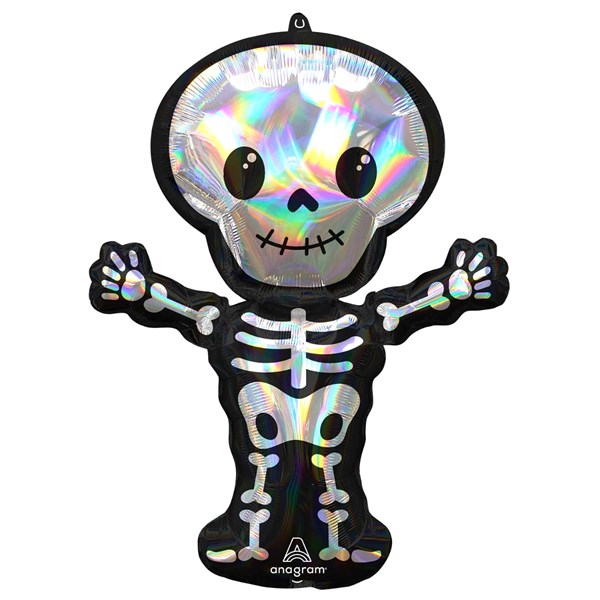Halloween Iridescent Skeleton 34" Supershape Foil Balloon