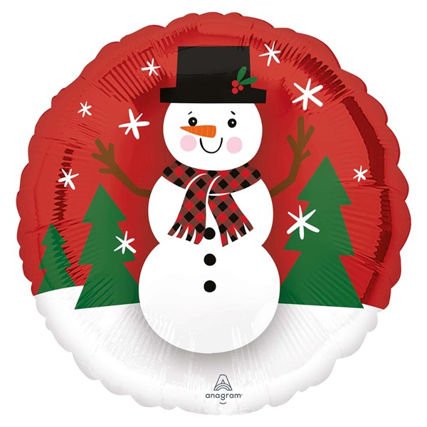 Christmas Smiley Snowman 18" Foil Balloon