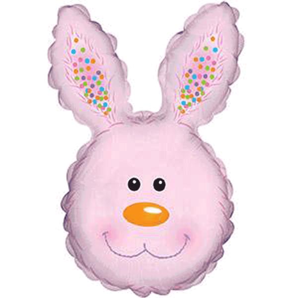Pink Rabbit Bunny Head 30" Foil Balloon (Loose)