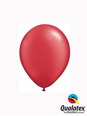Qualatex Pearl 5" Ruby Red Latex Balloons 100pk