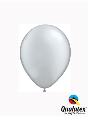 Qualatex Metallic 5" Silver Latex Balloons 100pk