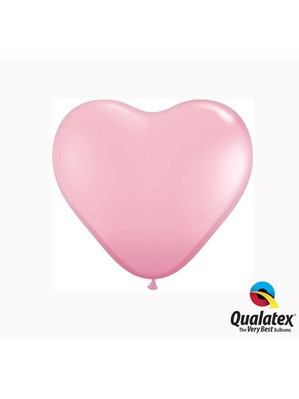Qualatex 6" Pink Latex Heart Balloons 100pk