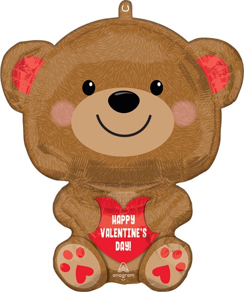 Valentine's Day Cuddly Bear 20" Foil Balloon