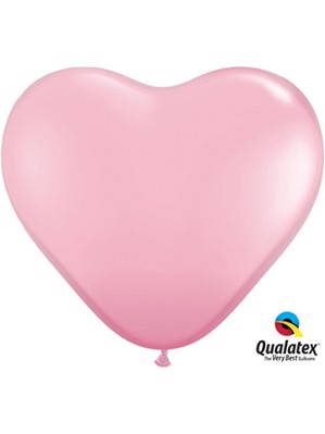 Qualatex 11" Pink Latex Heart Balloons 100pk