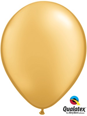 Qualatex Metallic 11" Gold Latex Balloons 100pk