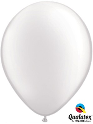 Qualatex Pearl 11" Pearl White Latex Balloons 100pk