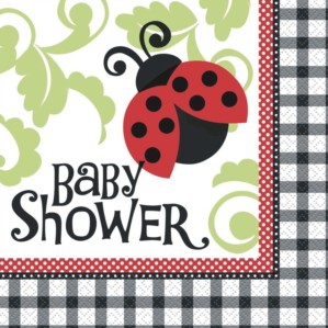 Ladybird Baby Shower Napkins 16pk