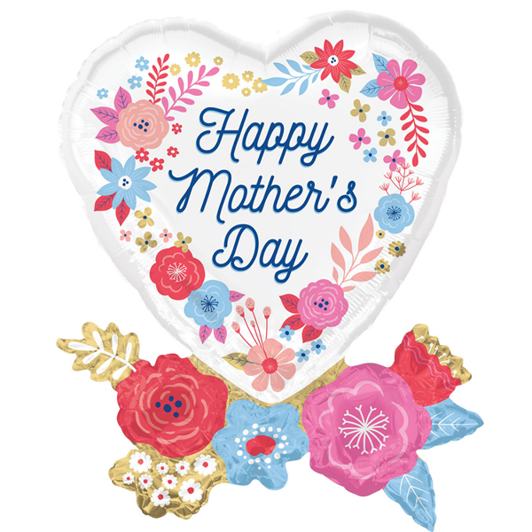 NEW Mother's Day Artful Florals 30" SuperShape Foil Balloon