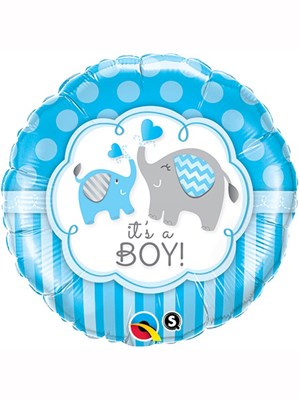 It's a Boy Blue Elephants 18" Foil Balloon