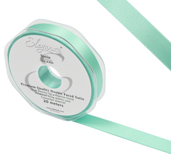 Mint Green Eleganza 15mm Satin Ribbon 20M