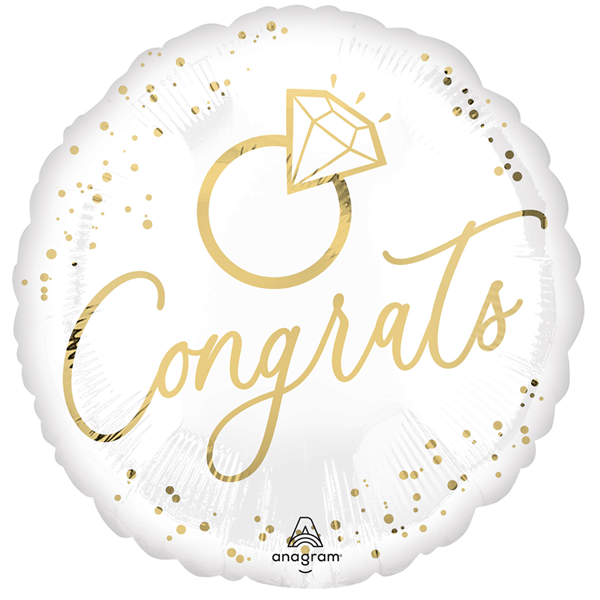 NEW Congrats Diamond Ring 18" Foil Balloon