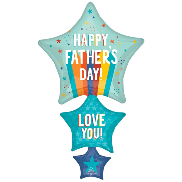 NEW Father's Day Stripes and Stars 25" Foil Balloon
