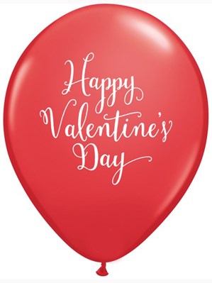 Valentine's Day Script Red 11" Latex Balloons 25pk