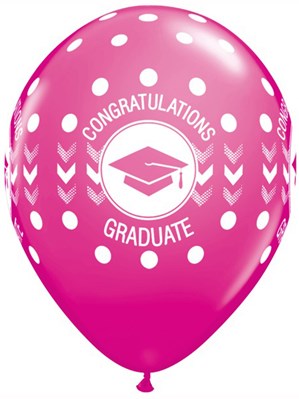 Congratulations Graduate Wild Berry 11" Latex Balloons 25pk