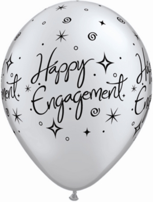 Silver Engagement Elegant Sparkles 11" Latex Balloons 6pk