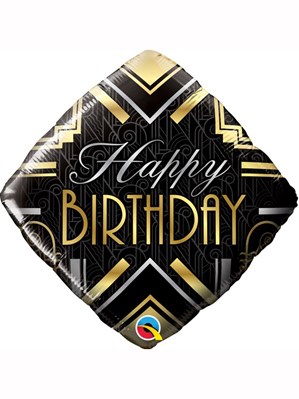 Happy Birthday Gatsby Art Deco 18" Foil Balloon