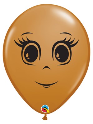 Mocha Brown Feminine Face 5" Latex Balloons 100pk