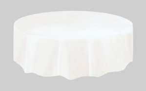 White Round Reusable Plastic Tablecover