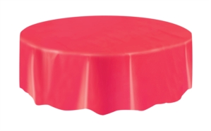 Red Round Reusable Plastic Tablecover