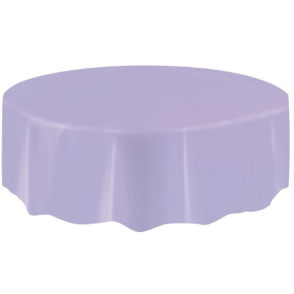 Lavender Round Reusable Plastic Tablecover