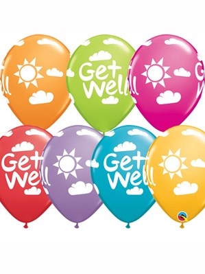 Get Well Sunshine 11" Latex Balloons 25pk
