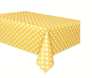 Sunflower Yellow Dots Reusable Plastic Tablecover