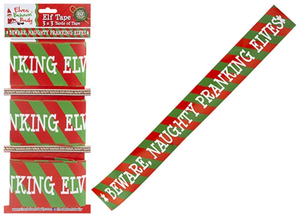 3 Rolls Christmas Elf Printed Tape 2.7M