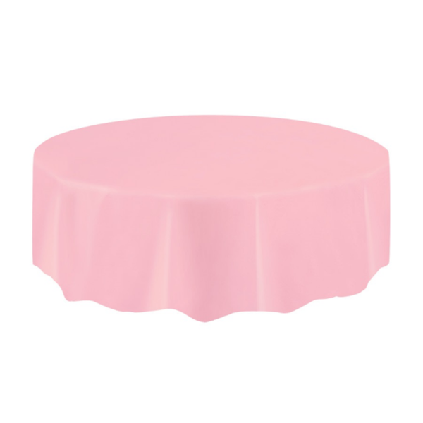 Lovely Pink Round Reusable Plastic Tablecover