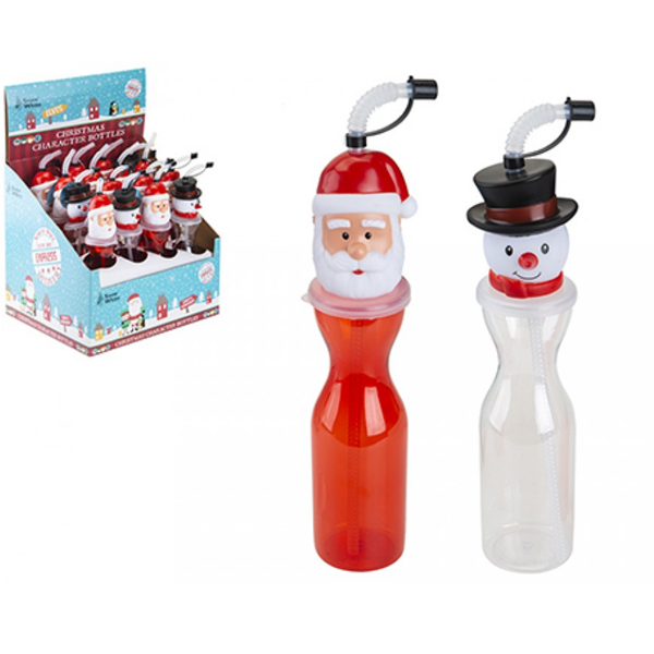 Snowman & Santa Christmas Drinking Bottles 16pk