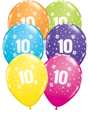 Age 10 Latex 11" Balloons 6pk