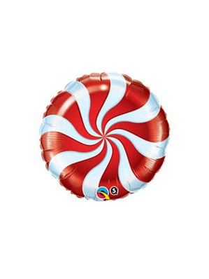 Red Candy Swirl 9" Foil Balloon