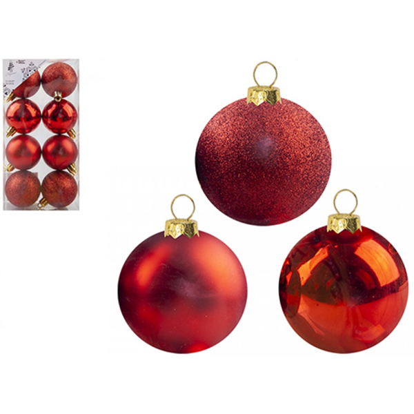 Christmas Small Red Baubles 5cm 8pk