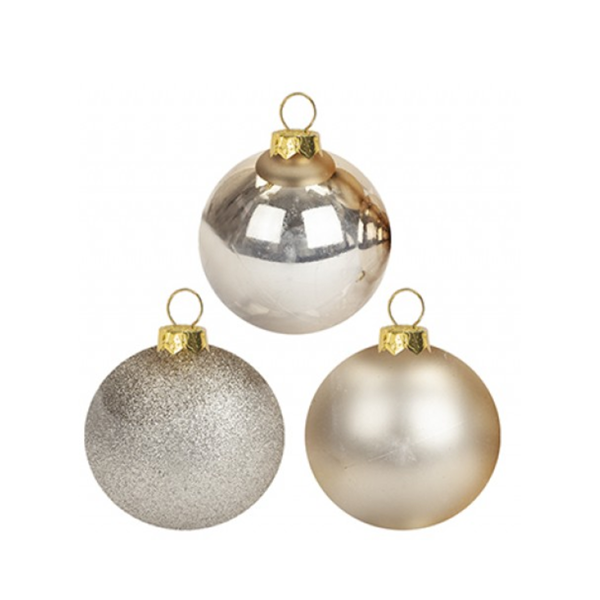 Christmas 5cm Small Champagne Baubles 12pk